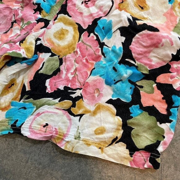 Vintage 80s Bugle Boy Anchor Blue Floral High Waisted Mom Shorts Womens Medium - Picture 12 of 12